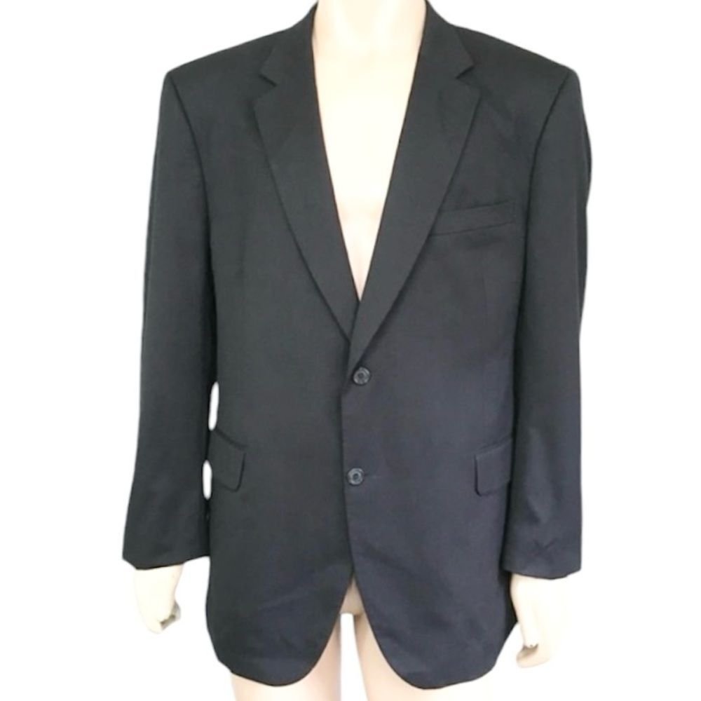 Jos A. Bank Men's Dark Gray Wool Cashmere Blend Tailored Fit Blazer Jacket  46S